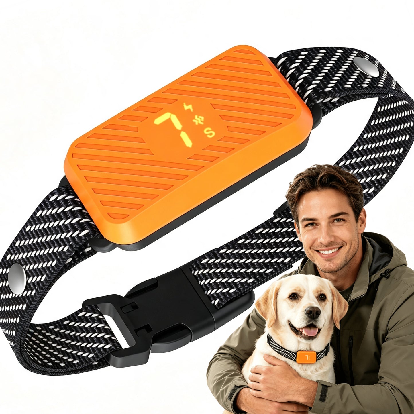 HUTACT Dog Bark Collar for Small Large Dogs, 7 Adjustable Levels 3 Training Modes, Effective Smart Anti-Bark Control Collar, Waterproof Rechargeable Anti Barking Collar Stop Barking