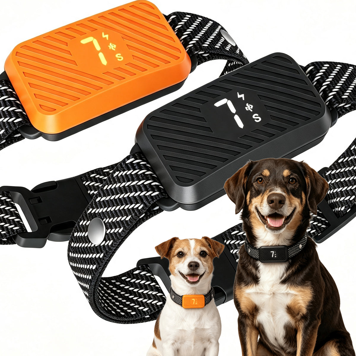 HUTACT Dog Bark Collar for Small Large Dogs, 7 Adjustable Levels 3 Training Modes, Effective Smart Anti-Bark Control Collar, Waterproof Rechargeable Anti Barking Collar Stop Barking