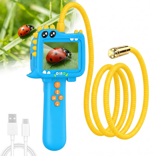 USCAMEL 2.4" HD Inspection Camera for Kids, IPS Screen Borescope with 1200mAh Rechargeable, LED Lights Waterproof, STEM Science Exploration Toy & Education Gift