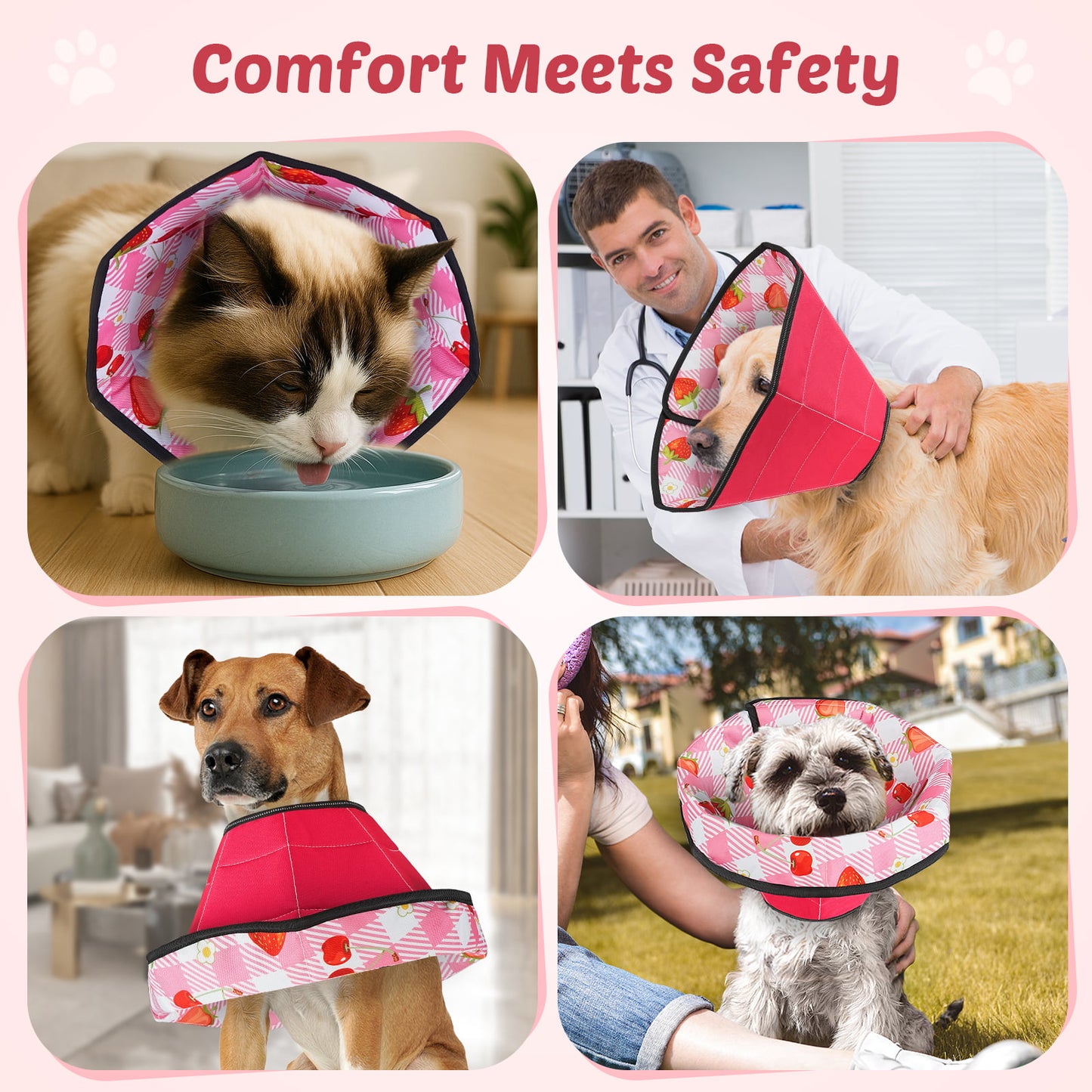 HUTACT Pet Cone Collar forDog Cat, Soft Cone for Surgery Recovery, Anti-Licking, Foldable Adjustable Comfortable Dog Cone Collar