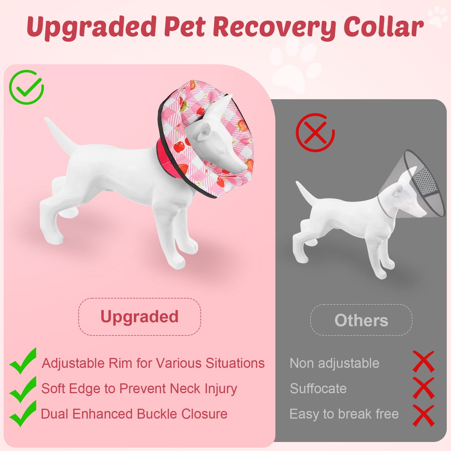 HUTACT Pet Cone Collar forDog Cat, Soft Cone for Surgery Recovery, Anti-Licking, Foldable Adjustable Comfortable Dog Cone Collar