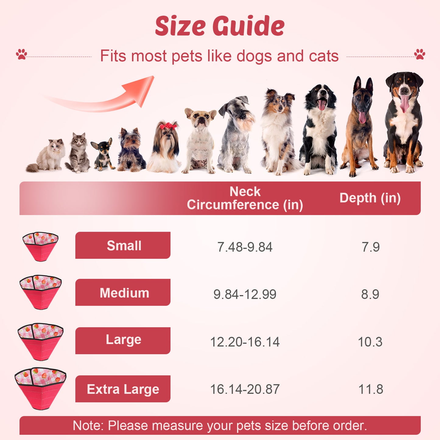 HUTACT Pet Cone Collar forDog Cat, Soft Cone for Surgery Recovery, Anti-Licking, Foldable Adjustable Comfortable Dog Cone Collar