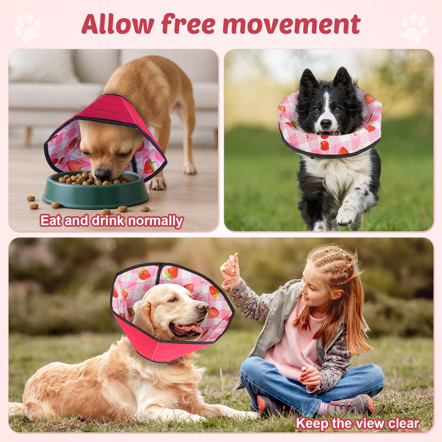 HUTACT Pet Cone Collar forDog Cat, Soft Cone for Surgery Recovery, Anti-Licking, Foldable Adjustable Comfortable Dog Cone Collar