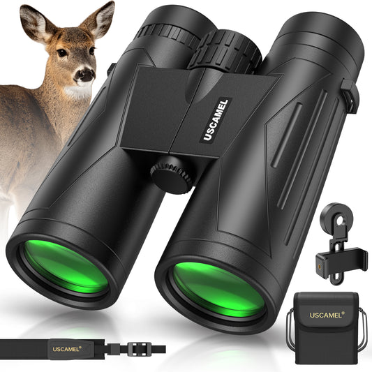 USCAMEL 12x42 Binoculars for Adults, High Power Lightweight Binoculars with Low Light Vision, Compact HD Professional Binoculars for Bird Watching, Stargazing, Hunting, Travel Sports Camping Concerts