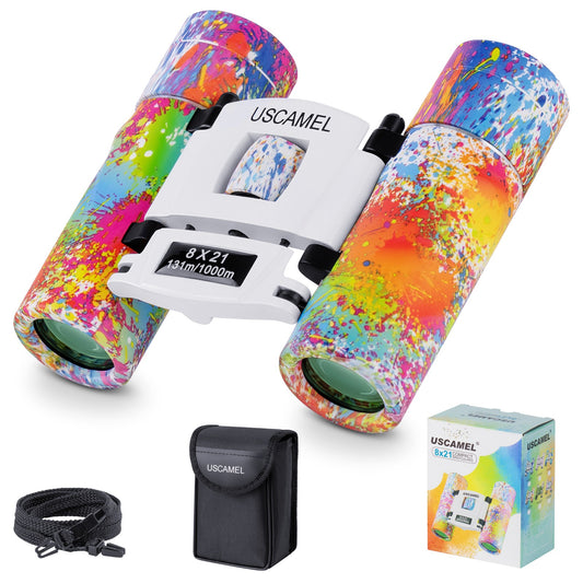 USCAMEL 8X21 Binoculars for Kids Adults, Waterproof Compact Binoculars for Bird Watching, Sports Game, Concert, Climbing