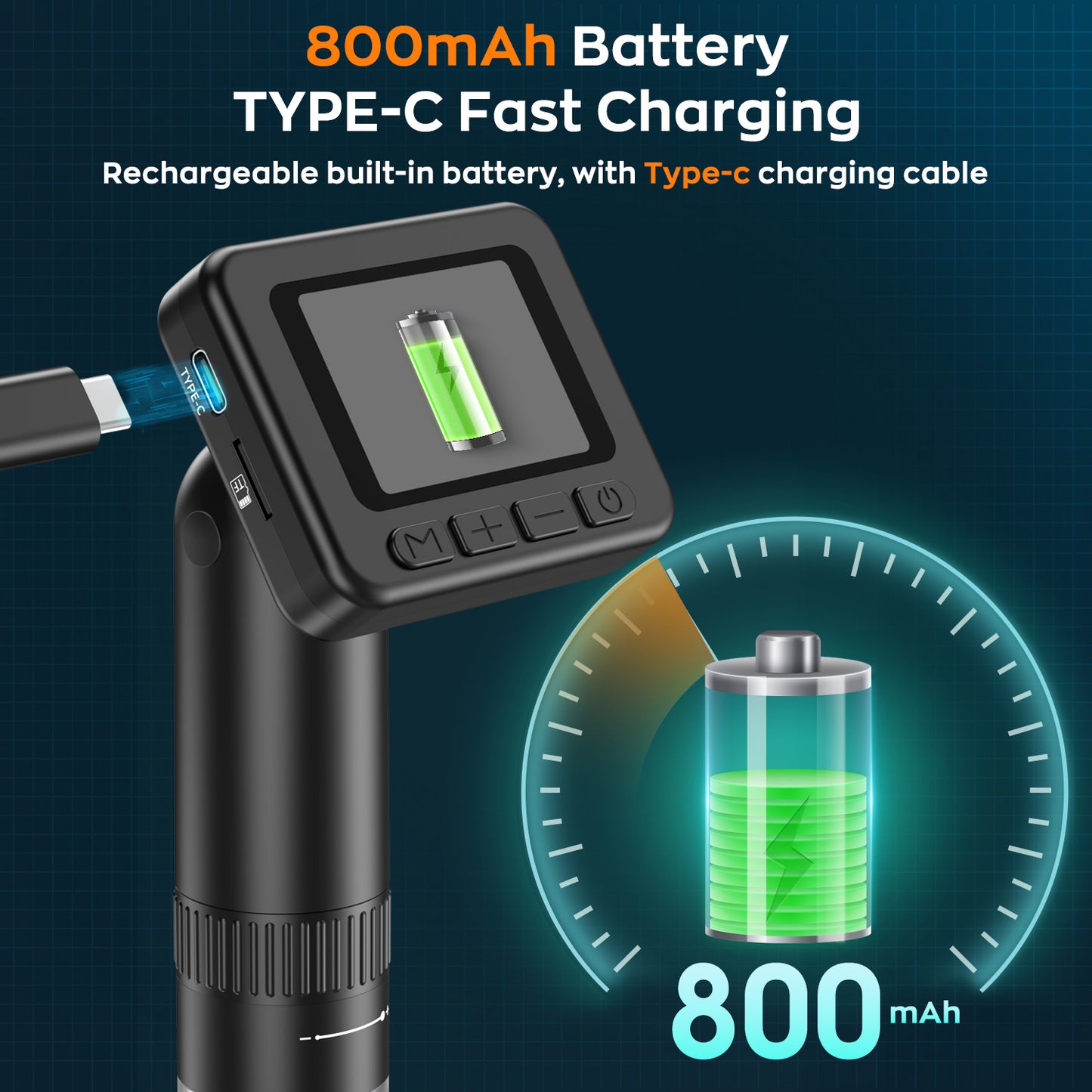 Hutact Handheld Microscope, Microscope for Adults 800mAh Rechargeable Pocket Microscope 32G SD Card & Card Reader, PC View Support