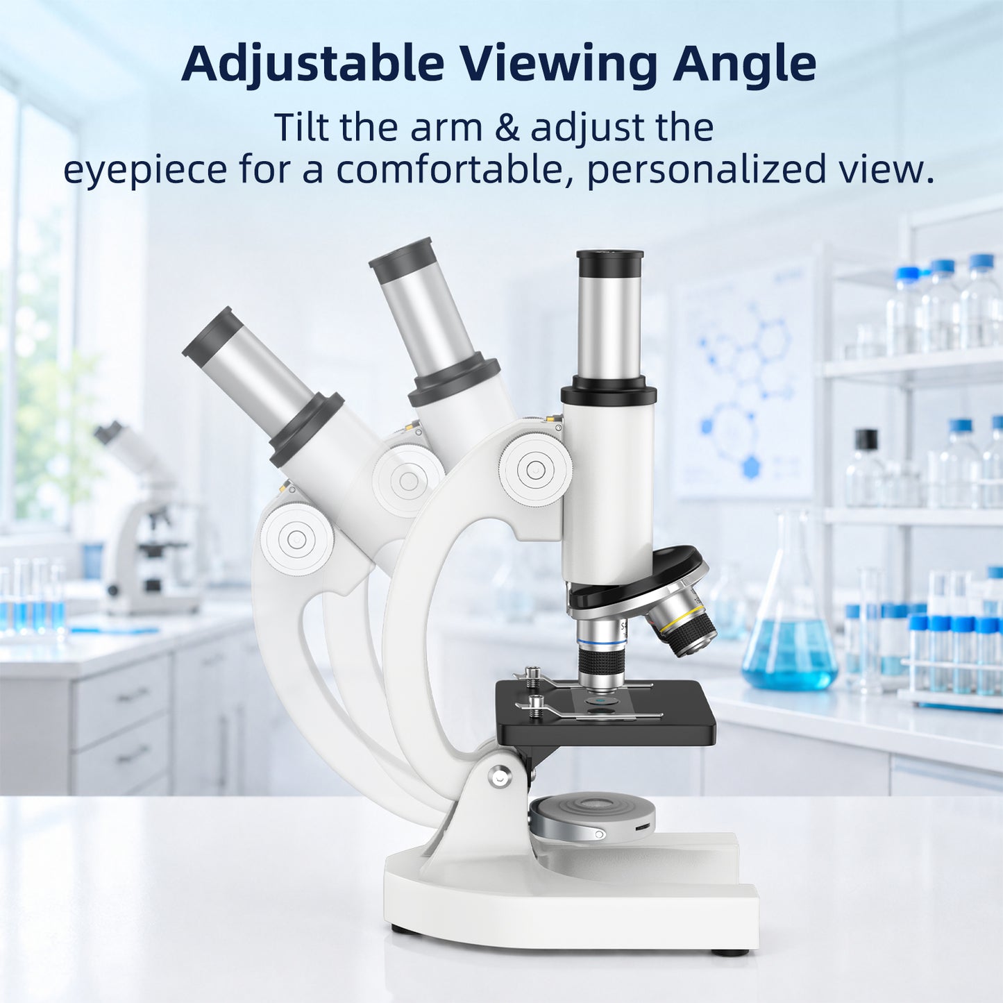 USCAMEL Microscope Set for Beginner, Kids Microscope 2000x Compound Microscope for Students Adults w/Prepared Slides