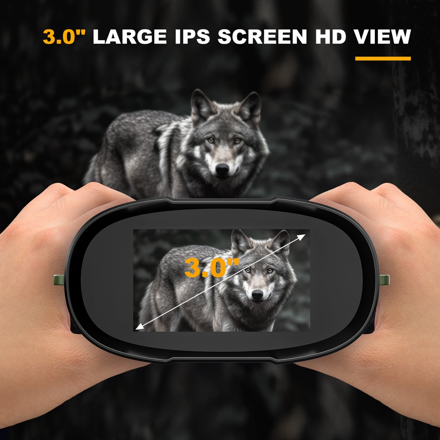 USCAMEL Night Vision Binoculars for Adults, 3" Screen Digital Goggles Day and Night, 8x Zoom Infrared Digital Binoculars w/32G SD Card, Card Reader for Photo & Video Record, for Hunting