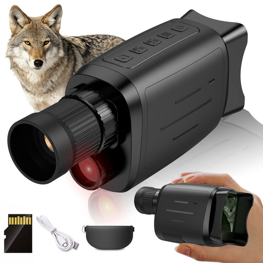 USCAMEL Night Vision Monocular for Adult Kid, 2" Screen One Hand Night Vision Scope for Day and Night Hunting w/32G SD Card