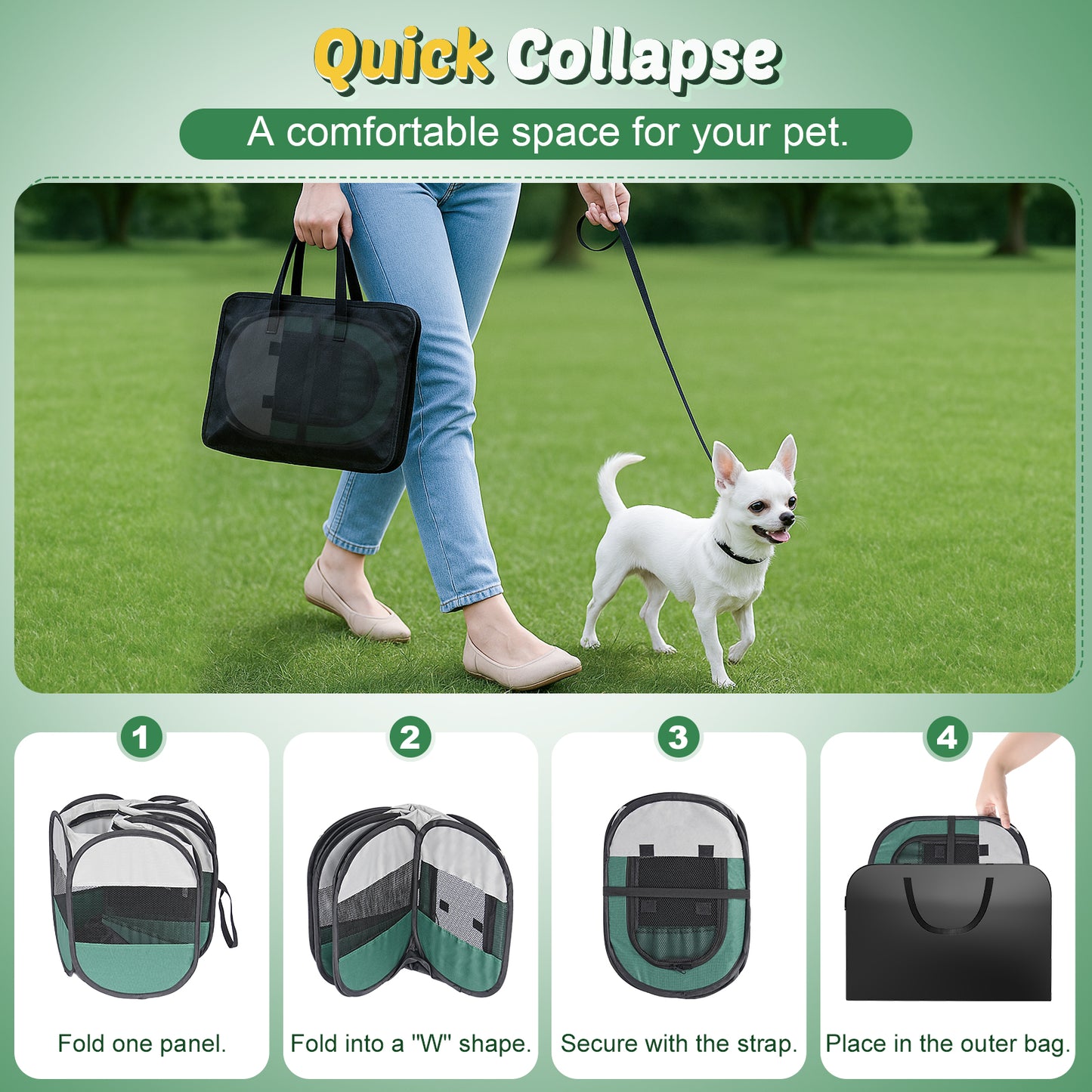 Dog Playpen Indoor for Puppy Cats Small Pet Outdoor Pop-up Playpen Tent Crates 28.7" Breathable Playpen Length for Pets up to 40LBs