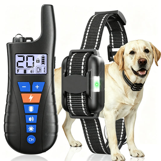 USCAMEL Dog Shock Collar with Remote, Waterproof Rechargeable Dog Training Collar for Small Medium Large Dogs, Electronic Collar with Sound, Vibration, and Electric Shock