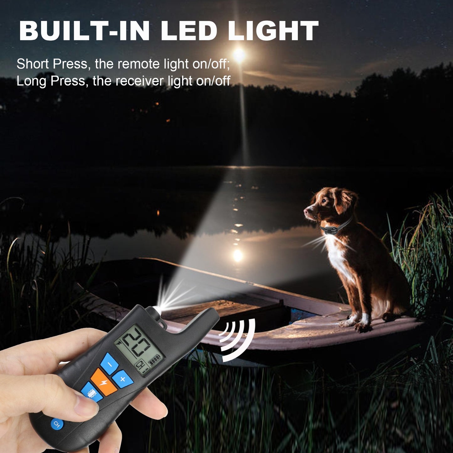 USCAMEL Dog Shock Collar with Remote, Waterproof Rechargeable Dog Training Collar for Small Medium Large Dogs, Electronic Collar with Sound, Vibration, and Electric Shock