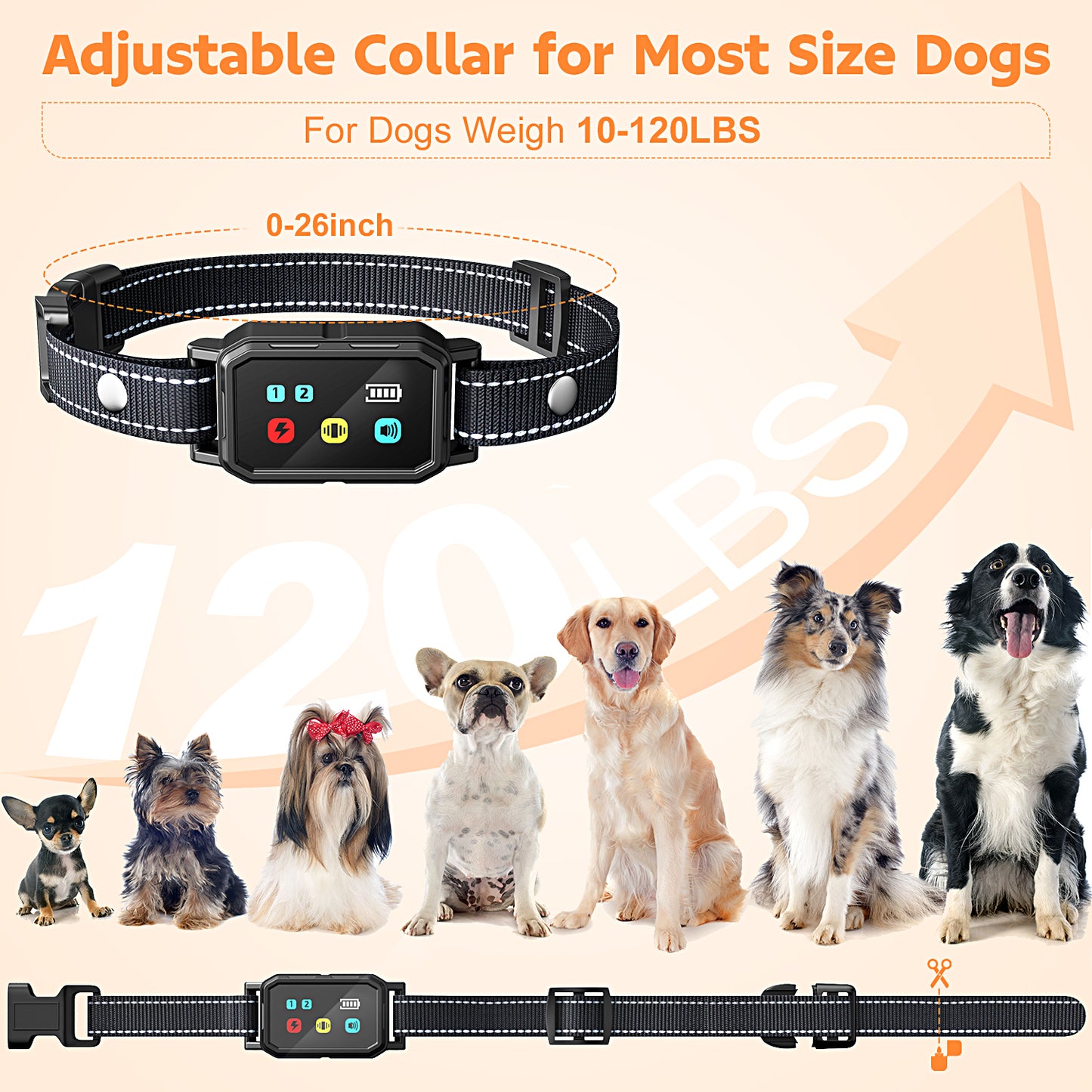 USCAMEL Dog Training Collar, Upgraded 3300FT Shock Collar with Remote for Dog with Bright Flashlight, Train Dog Collar 3 Modes Beep Vibration Shock