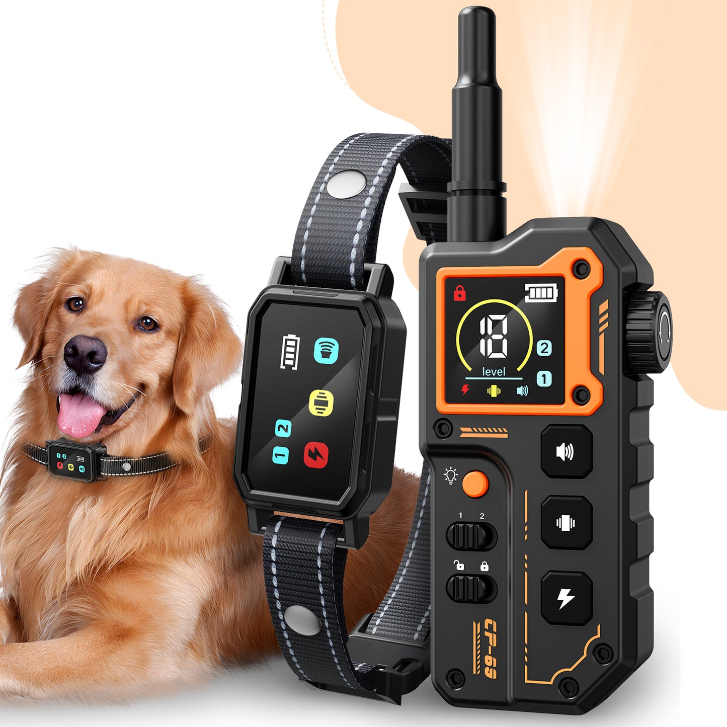 USCAMEL Dog Training Collar, Upgraded 3300FT Shock Collar with Remote for Dog with Bright Flashlight, Train Dog Collar 3 Modes Beep Vibration Shock