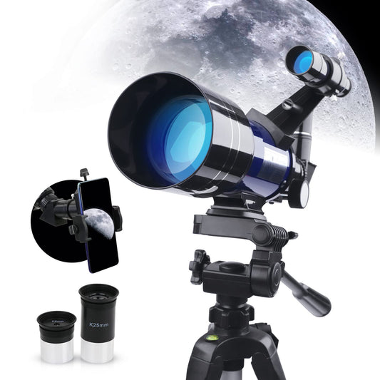 USCAMEL Telescope for Kids Beginners Adults, 70mm Refractor Telescope with Tripod, Astronomy Telescope Gift for Kids