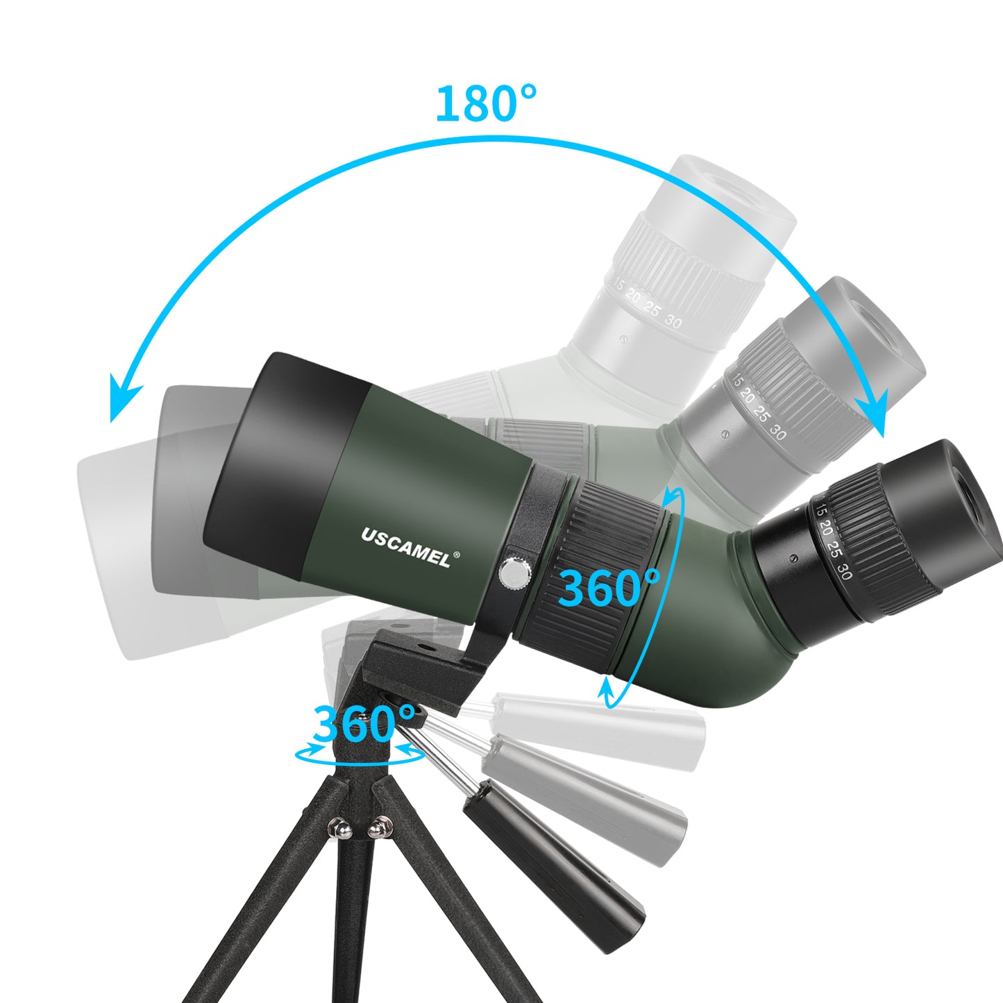 USCAMEL 10-30x50mm Zoom Spotting Scope with Tripod and Cellphone Camera Adapter,Waterproof and Fog-proof HD Monocular Telescope for Bird Watching,Wildlife,Scenery, Target Shooting,Hunting